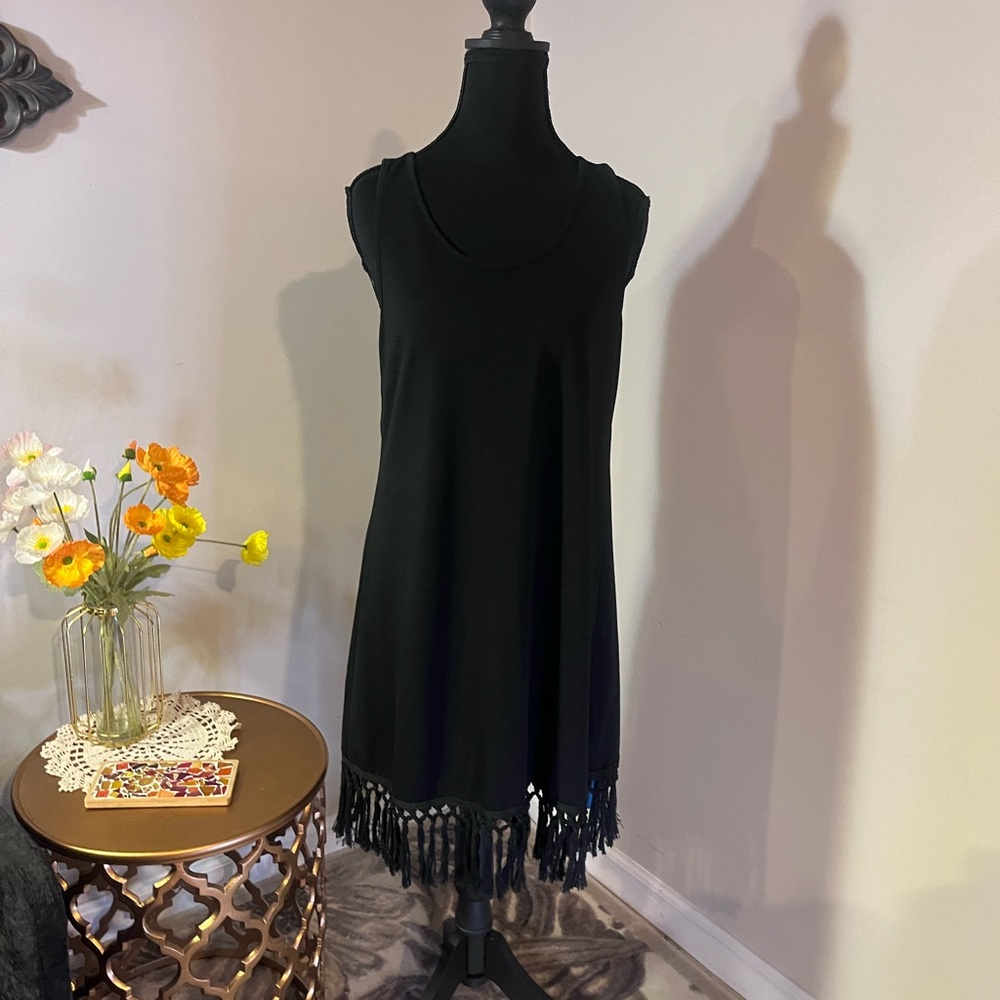 Cupshe Black Fringe Swim Coverup